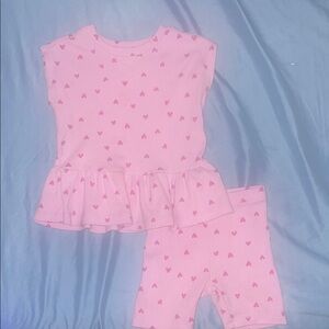 Cat & Jack Pink Heart Kids Matching Set